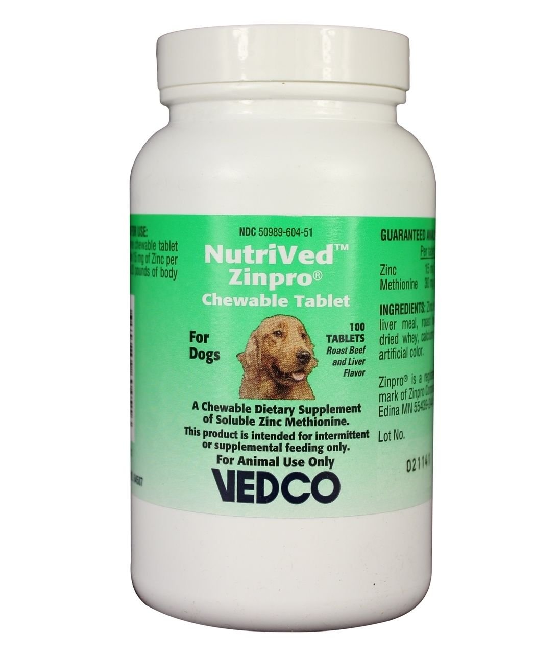 NutriVed ZinPro tabletas masticables para perros, sabrosas y fáciles de administrar.