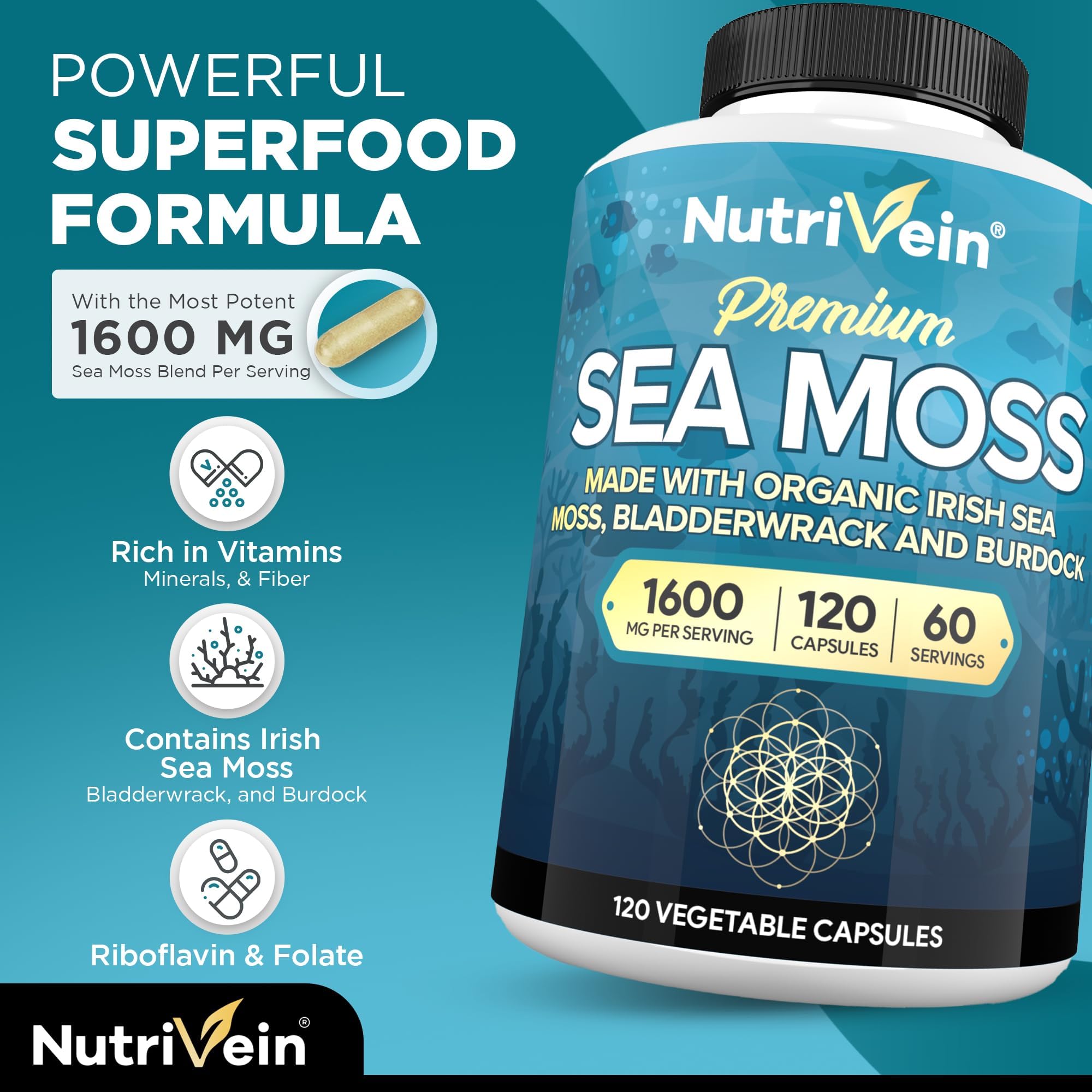 Nutrivein envase 120 cápsulas: conveniencia para la rutina diaria.