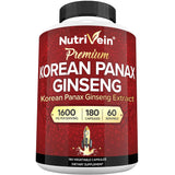 Nutrivein ginseng rojo coreano, botella visible, energía natural
