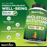 Nutrivein multivitamínico, contiene probióticos y enzimas para digestión equilibrada.
