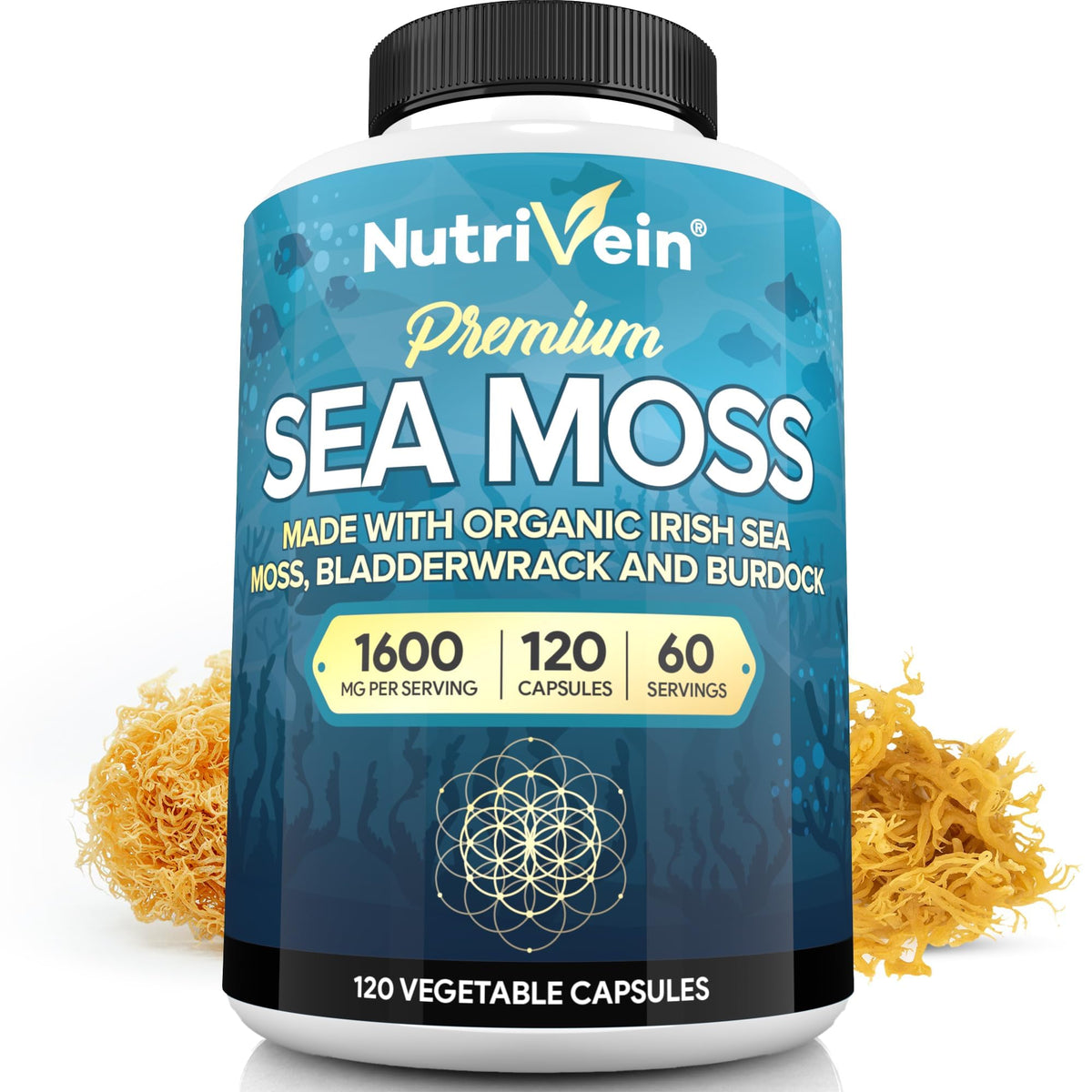Nutrivein musgo mar orgánico 1600mg cápsulas: apoyo nutricional diario.