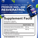 Cápsulas Nutrivein NAD+ Resveratrol para consumo diario y soporte metabólico