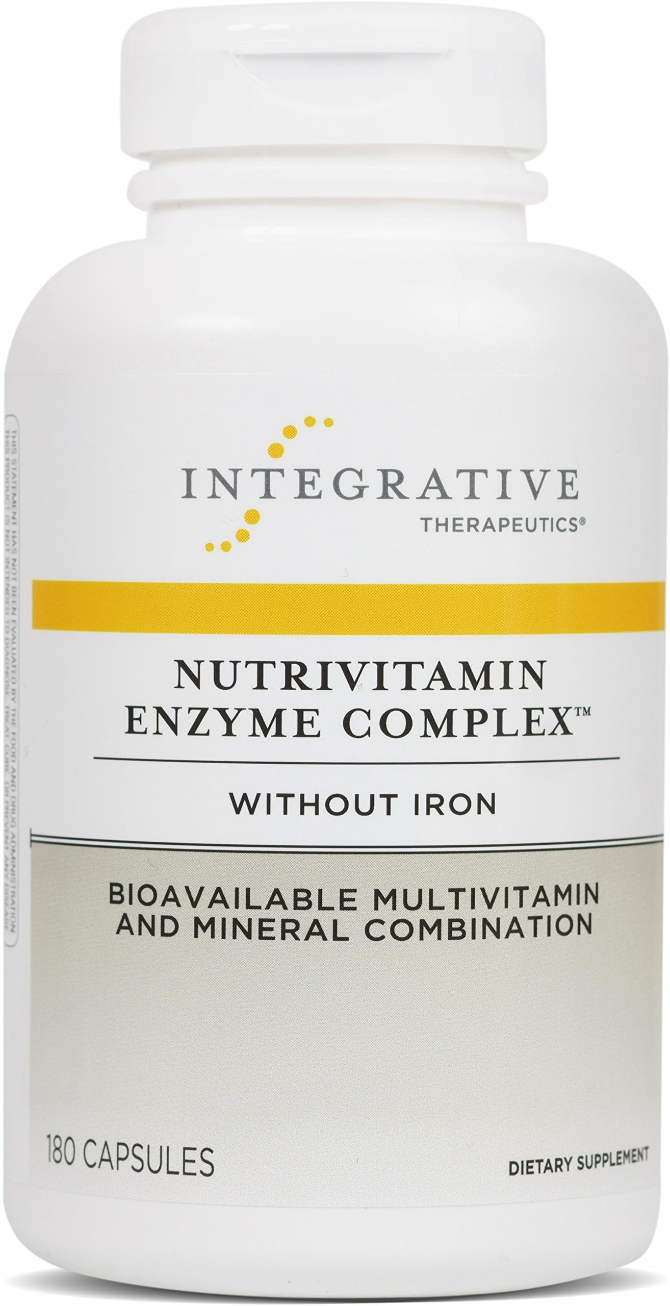 Frasco de NutriVitamin Enzima Complejo, cápsulas para uso diario.