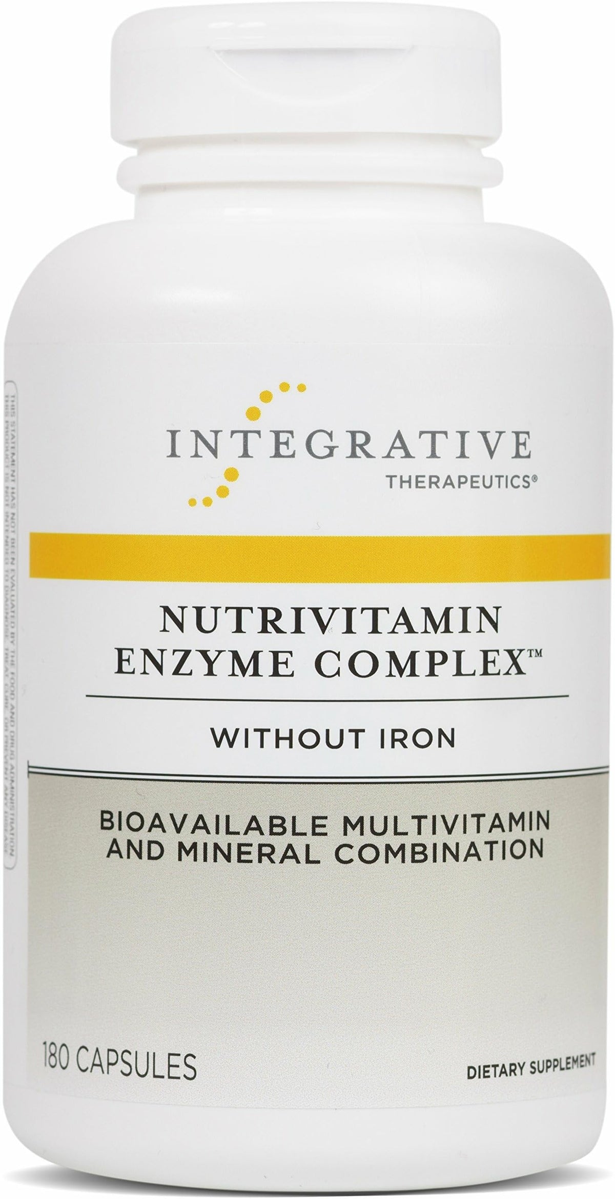 Frasco de NutriVitamin Enzima Complejo, cápsulas para uso diario.