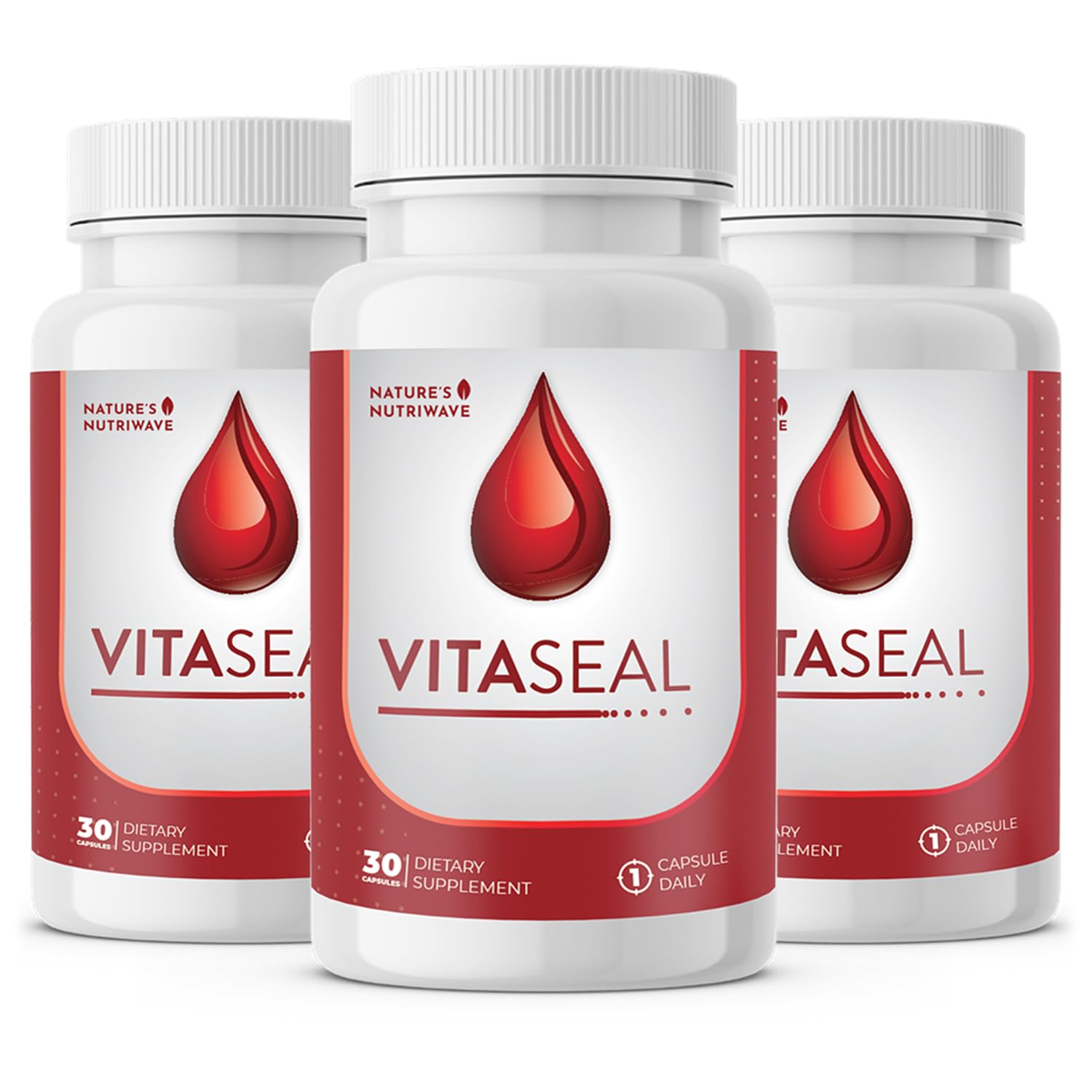 Vitaseal de Nature’s NutriWave, botella con cápsulas para apoyo diario al bienestar general