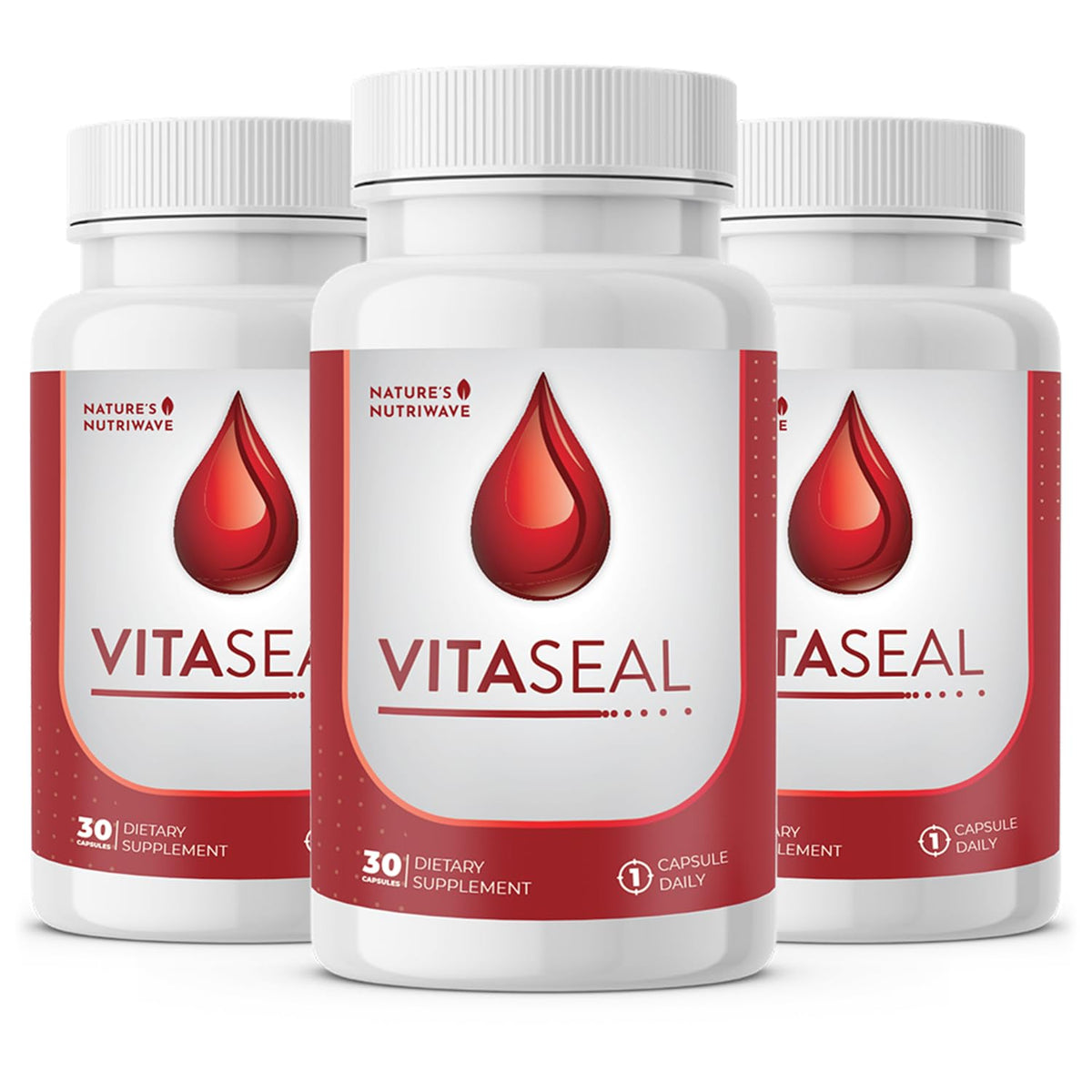 Vitaseal de Nature’s NutriWave, botella con cápsulas para apoyo diario al bienestar general