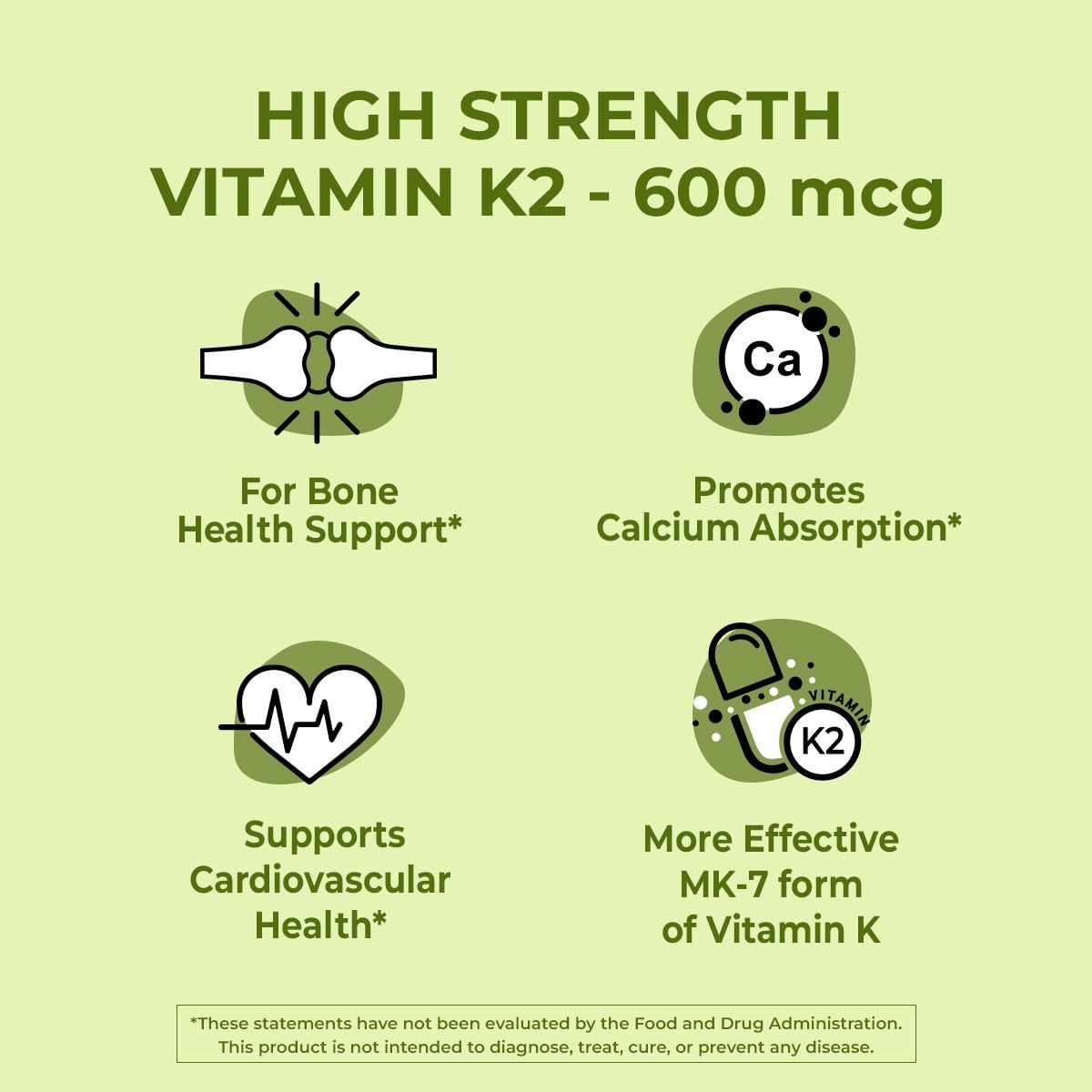 NutriZing K2 MK-7 botella frontal con etiqueta vegana.