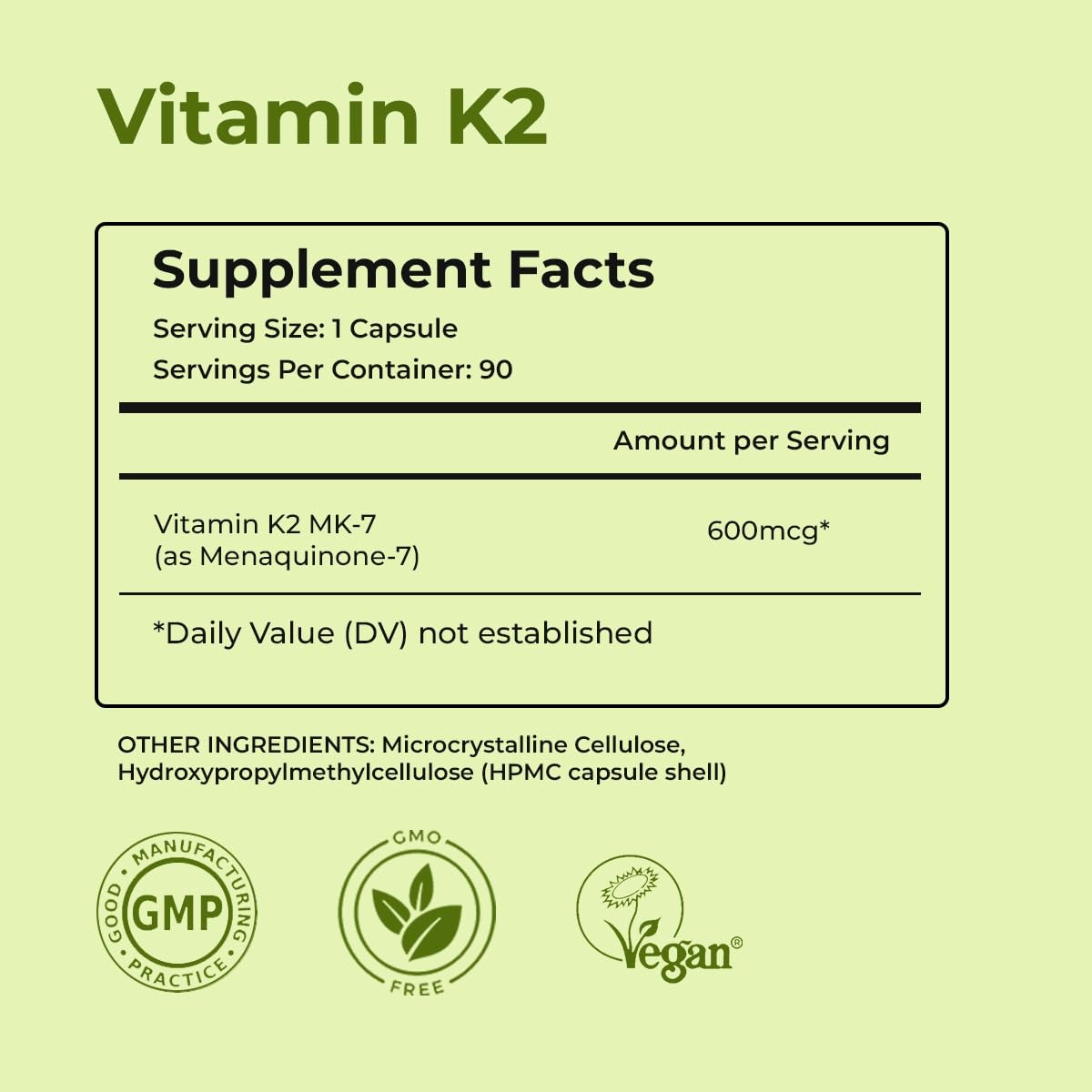 NutriZing K2 MK-7 uso diario recomendado para calcio.