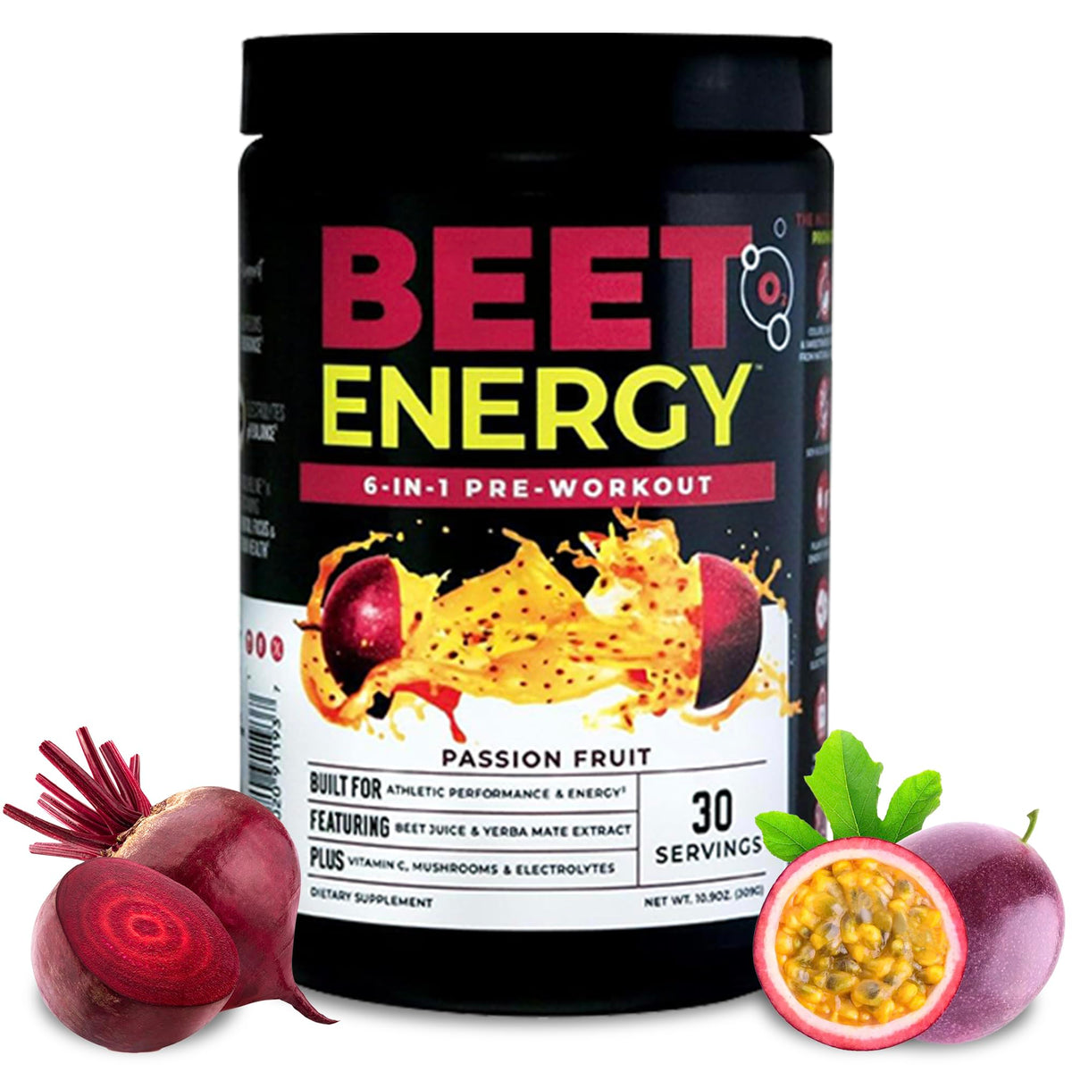 Nutrology Beet Energy O2 envase frontal con diseño claro para pre-entrenamiento
