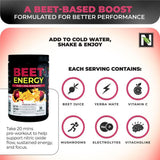 Nutrology Beet Energy O2 mezcla en vaso con textura suave