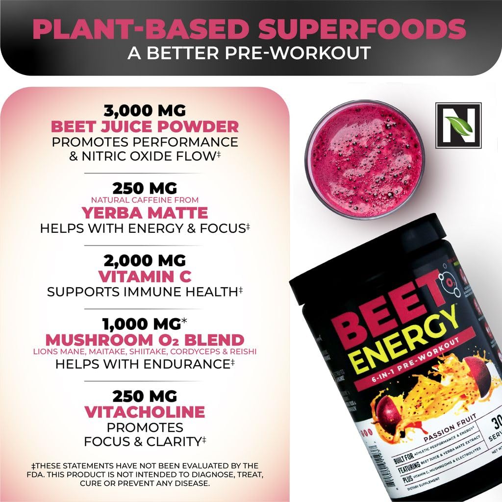 Nutrology Beet Energy O2 sabor Pasión Fruta en bebida refrescante