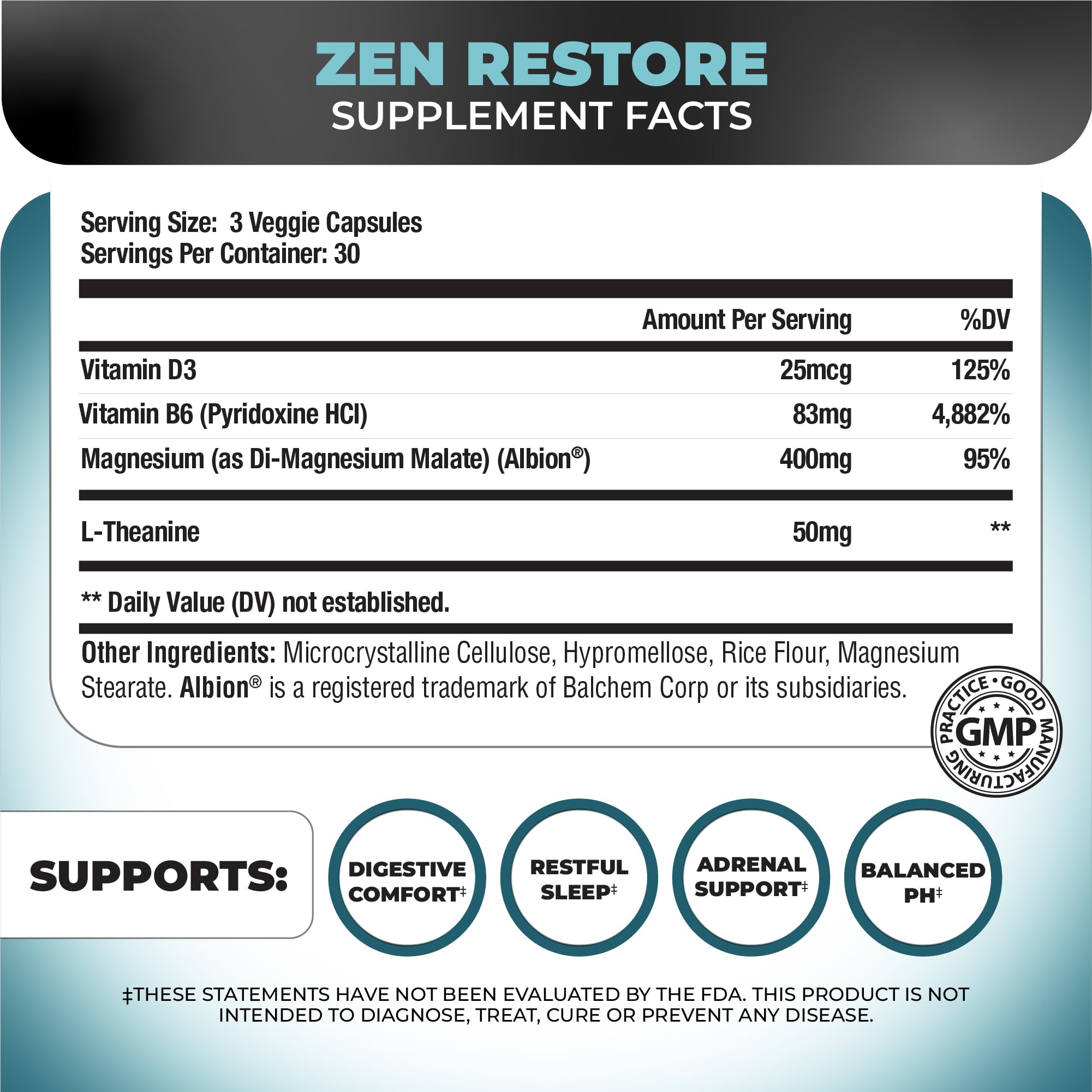 Nutrology Zen Restore cápsulas en mano para recuperación muscular suave
