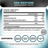 Nutrology Zen Restore cápsulas en mano para recuperación muscular suave