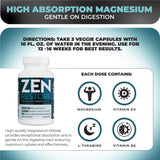 Nutrology Zen Restore etiqueta detalla magnesio malato y vitamina D3