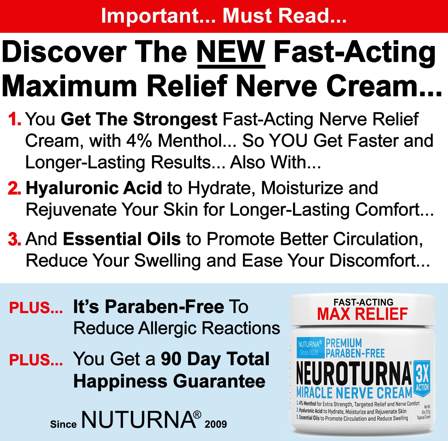 Nuturna crema mentol 4% refrescante al instante.