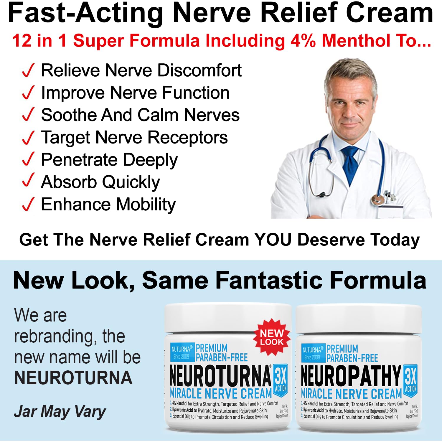 Nuturna crema nervios: envase grande de 6 oz para uso prolongado