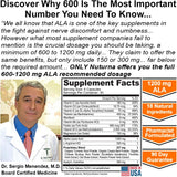Nuturna Neuroturna: dosis de ácido alfa lipoico de 1200 mg.