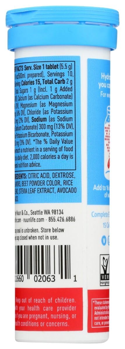 Nuun Active Fruit Punch: uso deportivo para recargar electrolitos durante entrenamientos.
