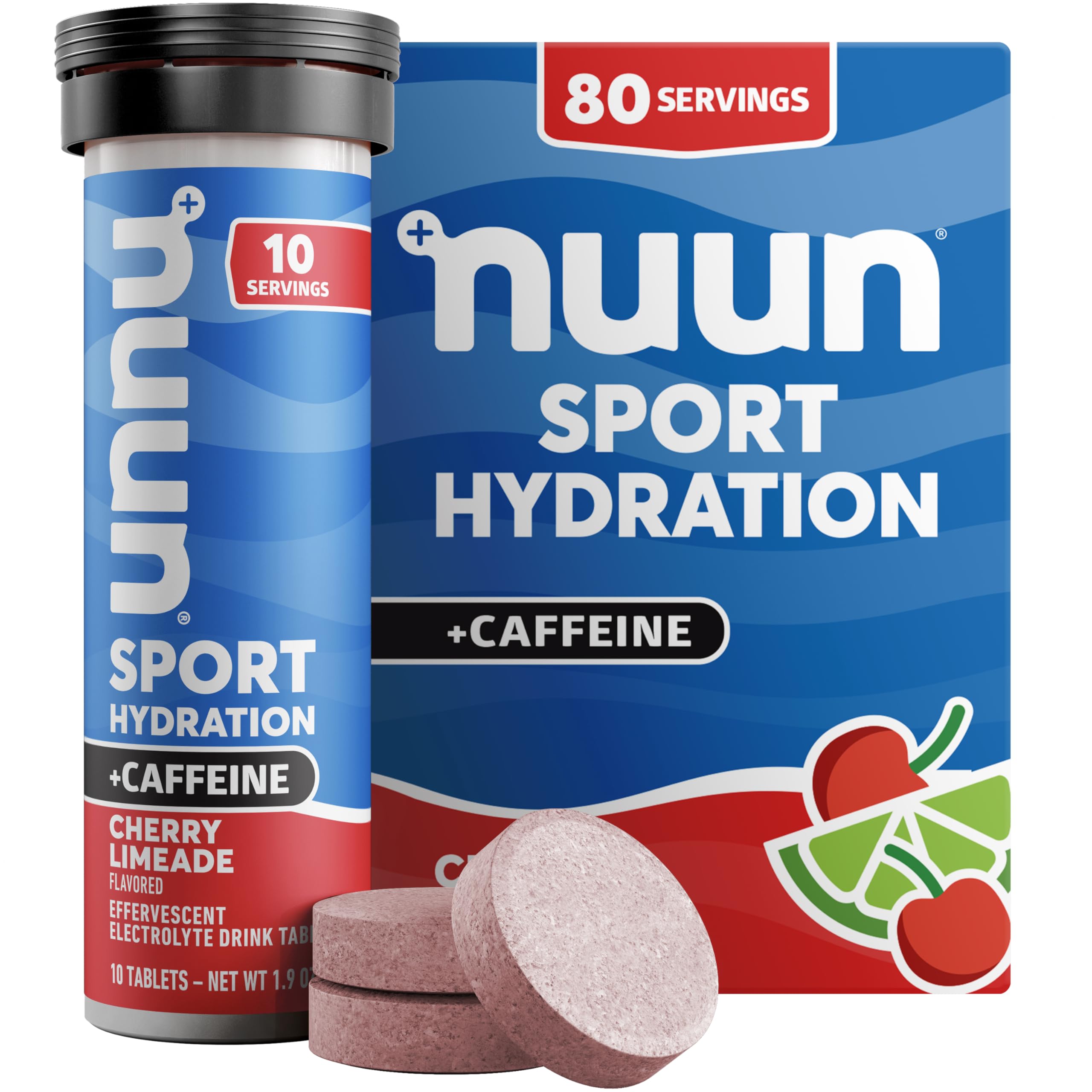 Nuun Energía: tabletas de electrolitos sabor cereza-limonada para hidratación refrescante.