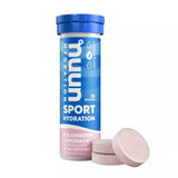 Nuun Active fresa-limonada, tableta disolviéndose en agua para hidratación rápida.