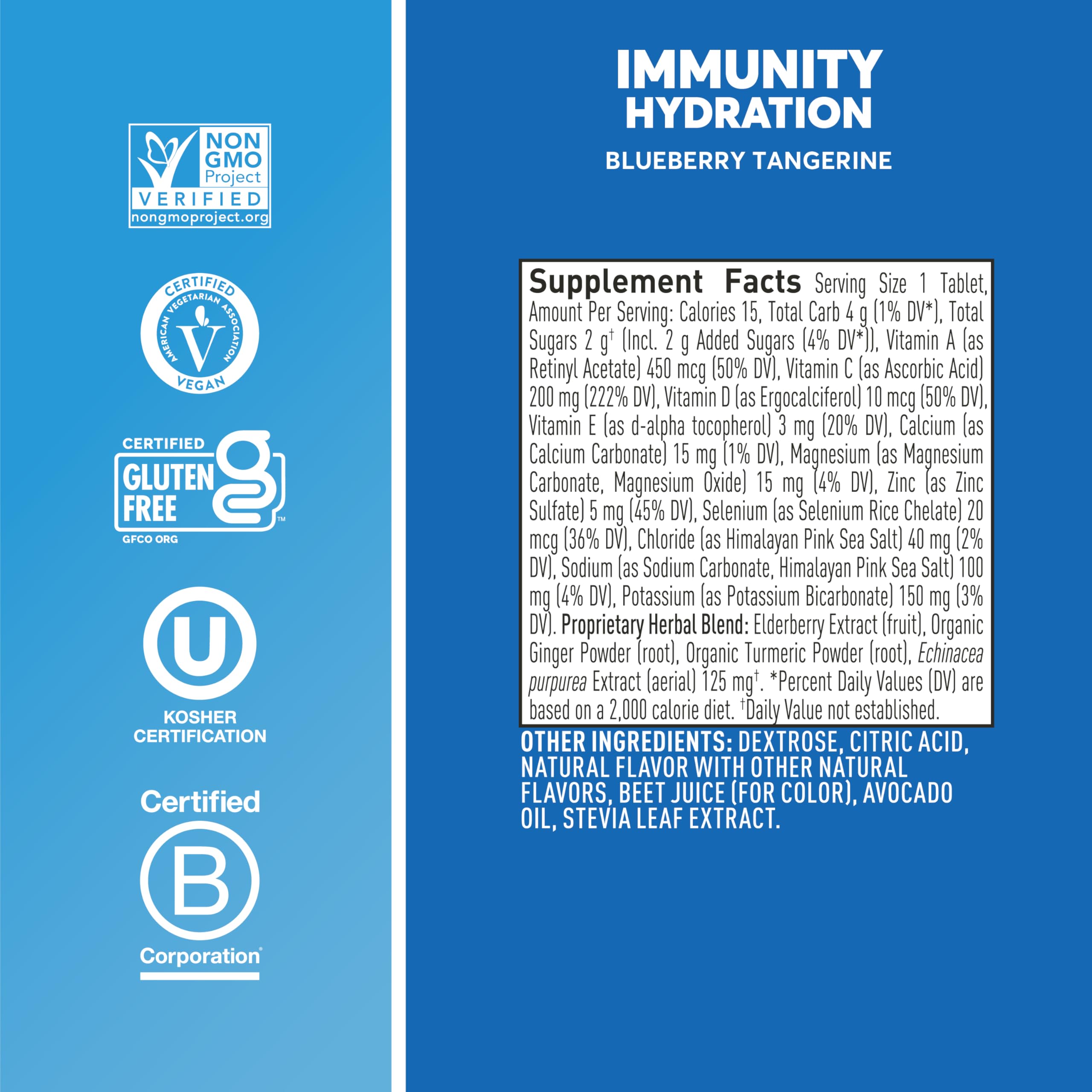Nuun Immunity sabor arándano-mandarina, bebida refrescante