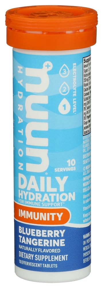 Nuun Immunity sabor arándano-mandarina para hidratación sabrosa y regular