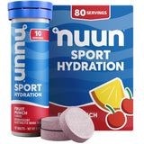 Nuun Sport, tabletas de electrolitos Fruta Punch, para hidratación rápida en movimiento.
