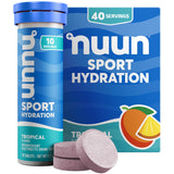 Nuun Sport tableta de electrolitos tropical para hidratación durante el entrenamiento.