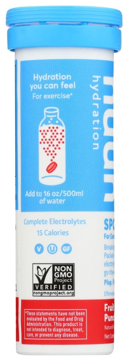 Nuun tabletas se disuelven fácilmente en agua para bebida refrescante.