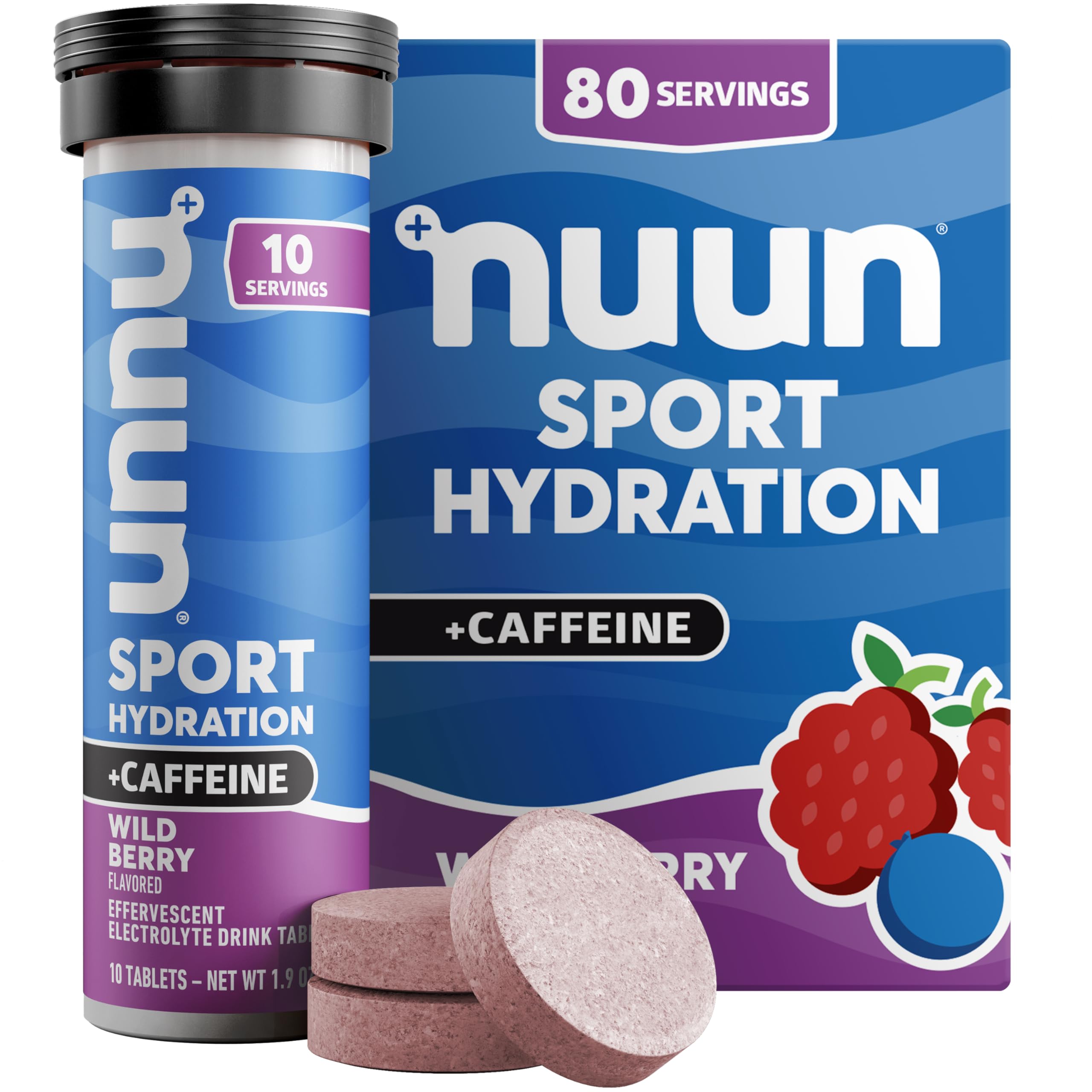 Nuun tableta electrolitos Frambuesa Salvaje se disuelve para hidratación rápida durante entrenamientos.