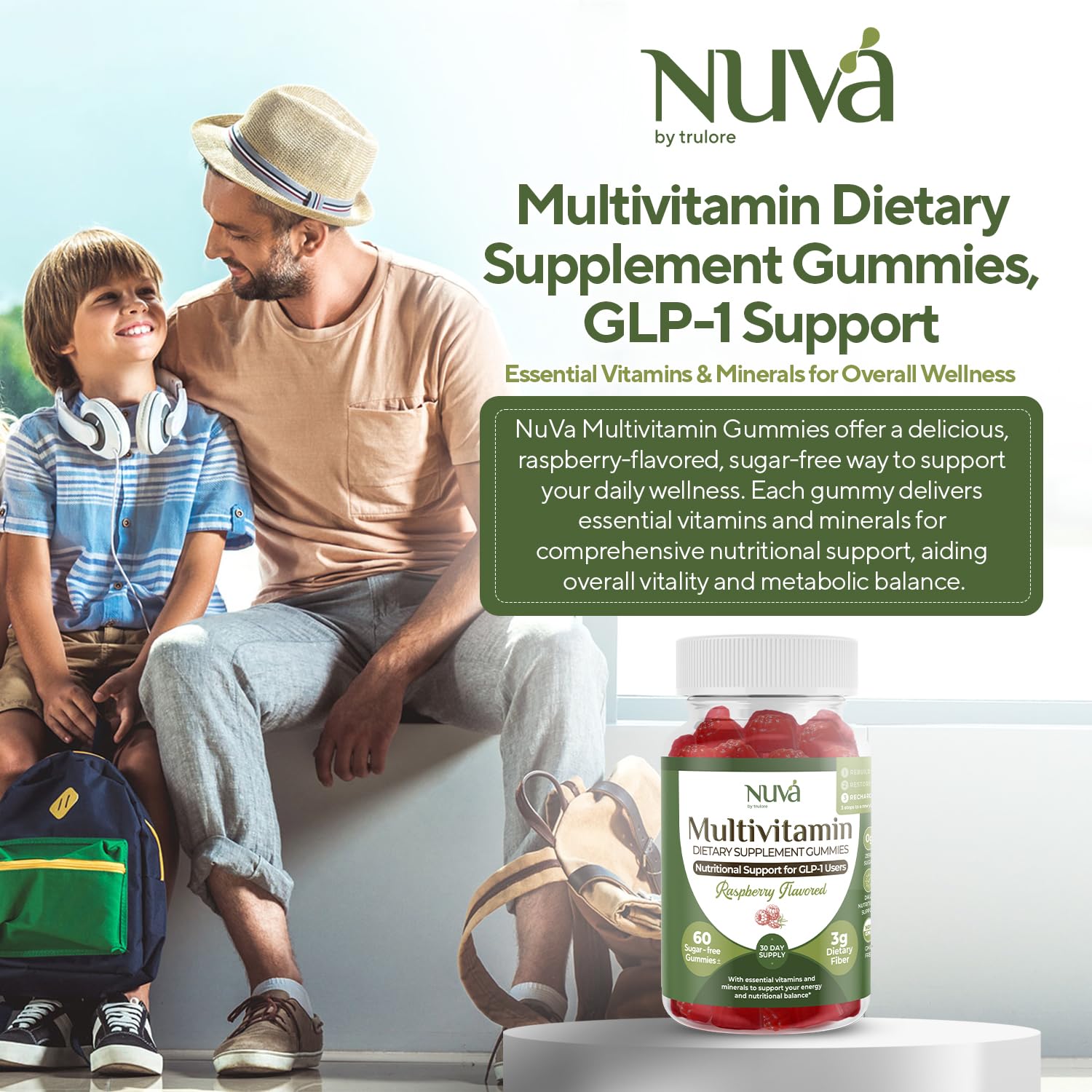 Textura suave de gomitas NuVa GLP-1 frambuesa para snack saludable.