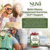 NuVa Biotina Gomitas sabor-frambuesa, experiencia agradable para rutina de belleza.