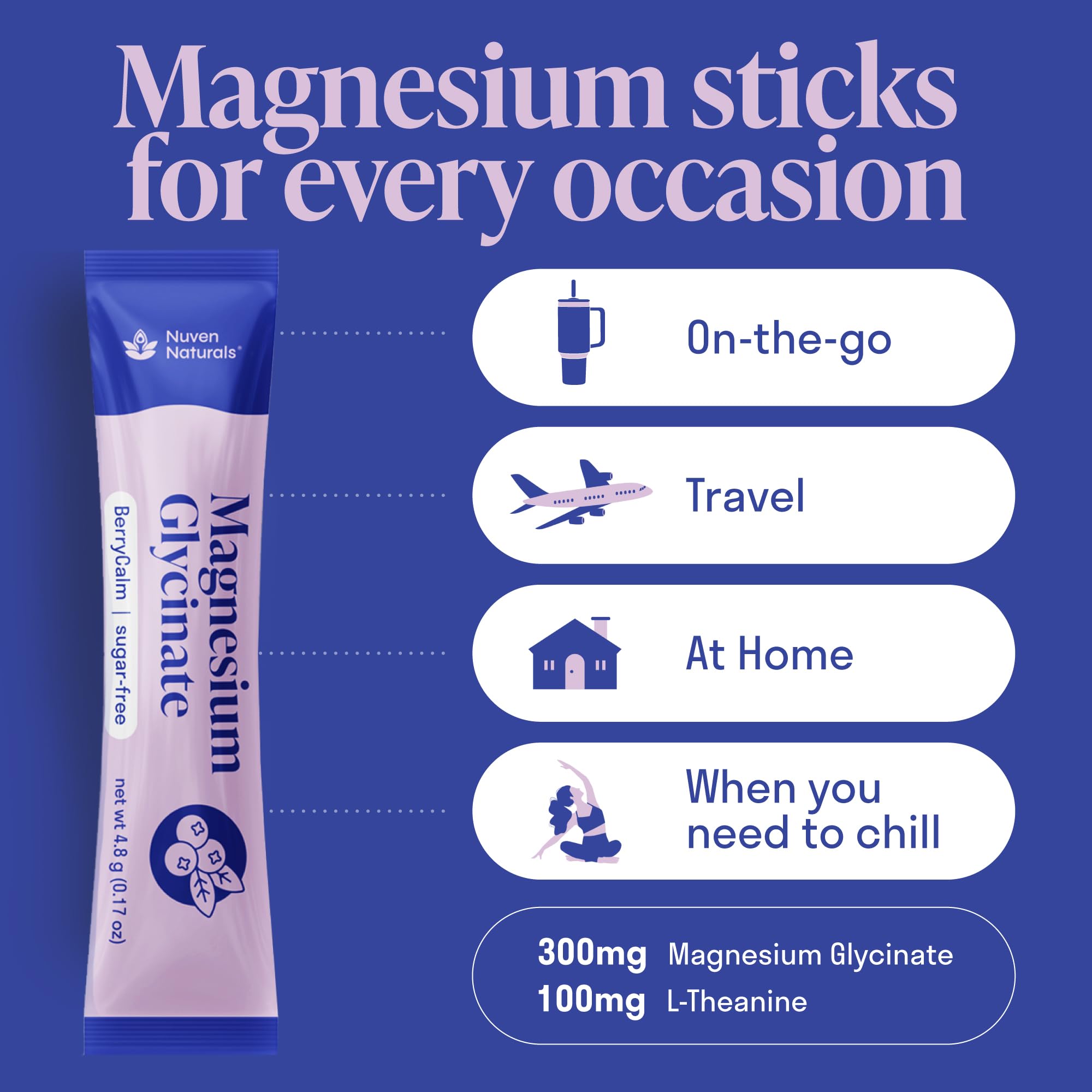 Cucharilla medidora de polvo de magnesio glicinato de Nuven Naturals.