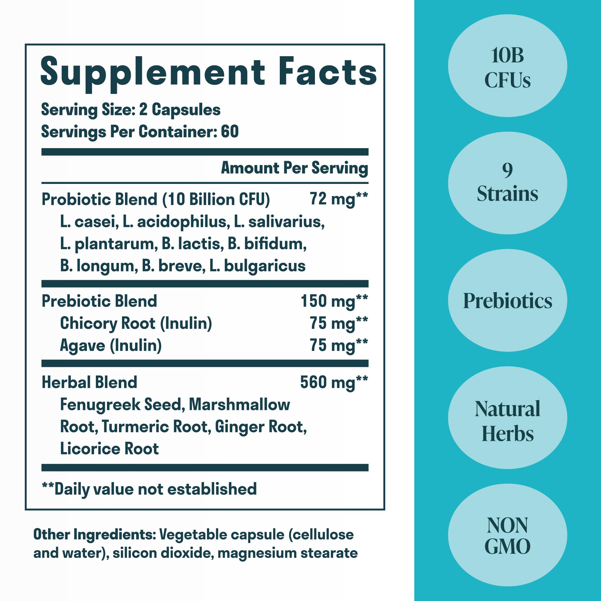 Nuven Naturals etiqueta del producto con información clara de ingredientes.