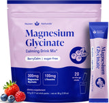 Imagen de Nuven Naturals magnesio glicinato con L-teanina sabor frambuesa para relajación.