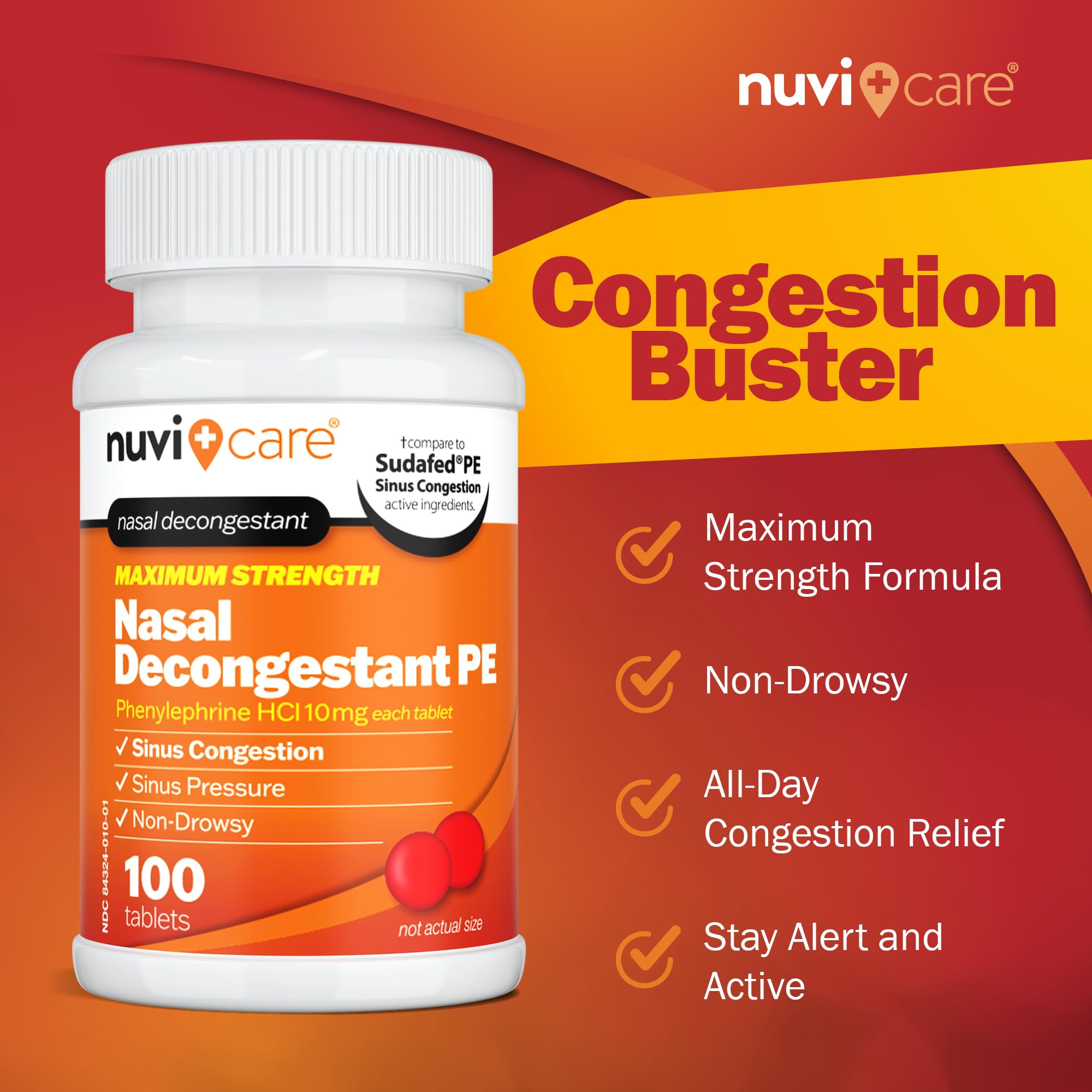 NUVICARE alivia la congestión nasal día y noche para respirar mejor.