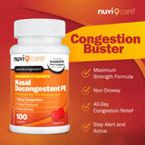 NUVICARE alivia la congestión nasal día y noche para respirar mejor.