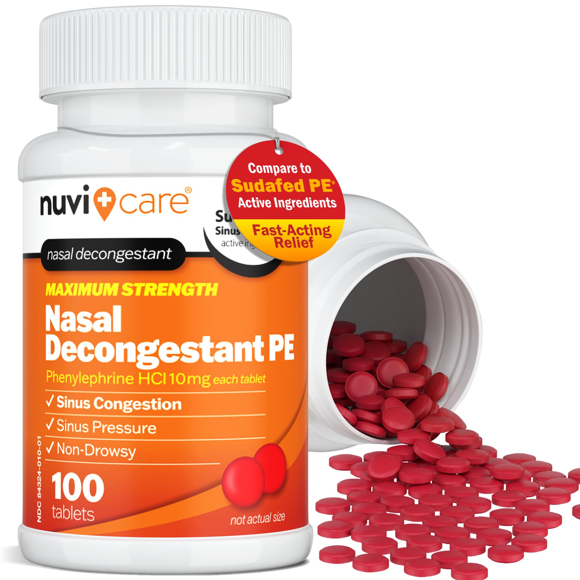 NUVICARE fenilefrina 10 mg tableta, alivio rápido para la congestión nasal.
