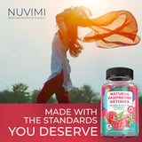 NUVIMI Cetonas de Frambuesa: estilo de vida activo con suplemento vegano.