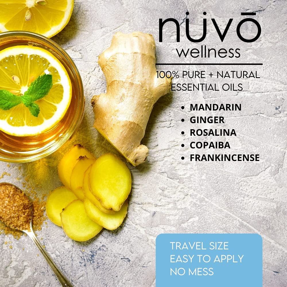 Rodillo para sienes con NUVO WELLNESS Vertigo Relief ante mareos.