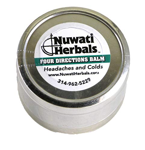 Bálsamo Nuwati Cuatro Direcciones en envase, alivio potencial para molestias faciales.