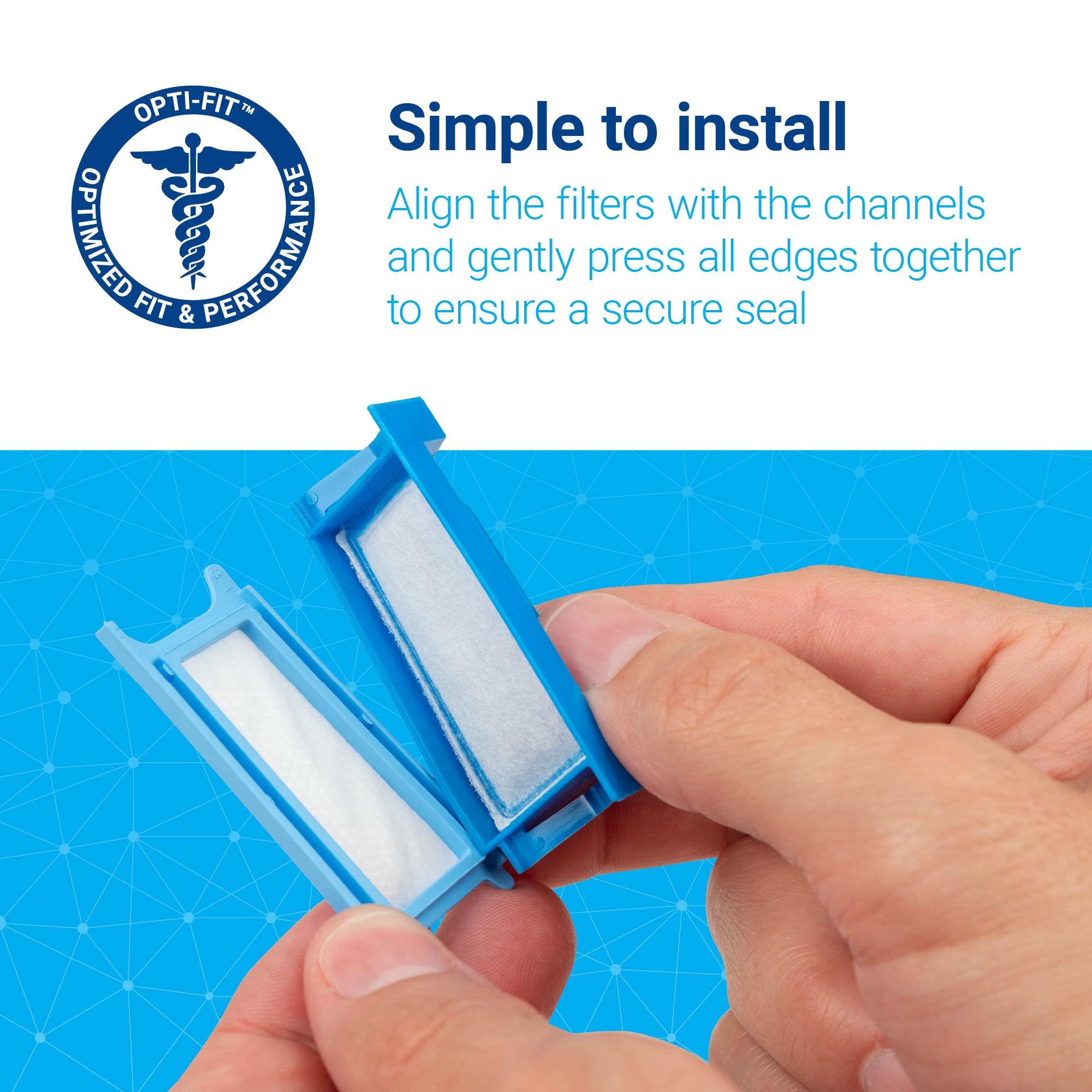 NUWAVE DreamStation 1 filtros compatibles Opti-Fit para un ajuste OEM confiable.