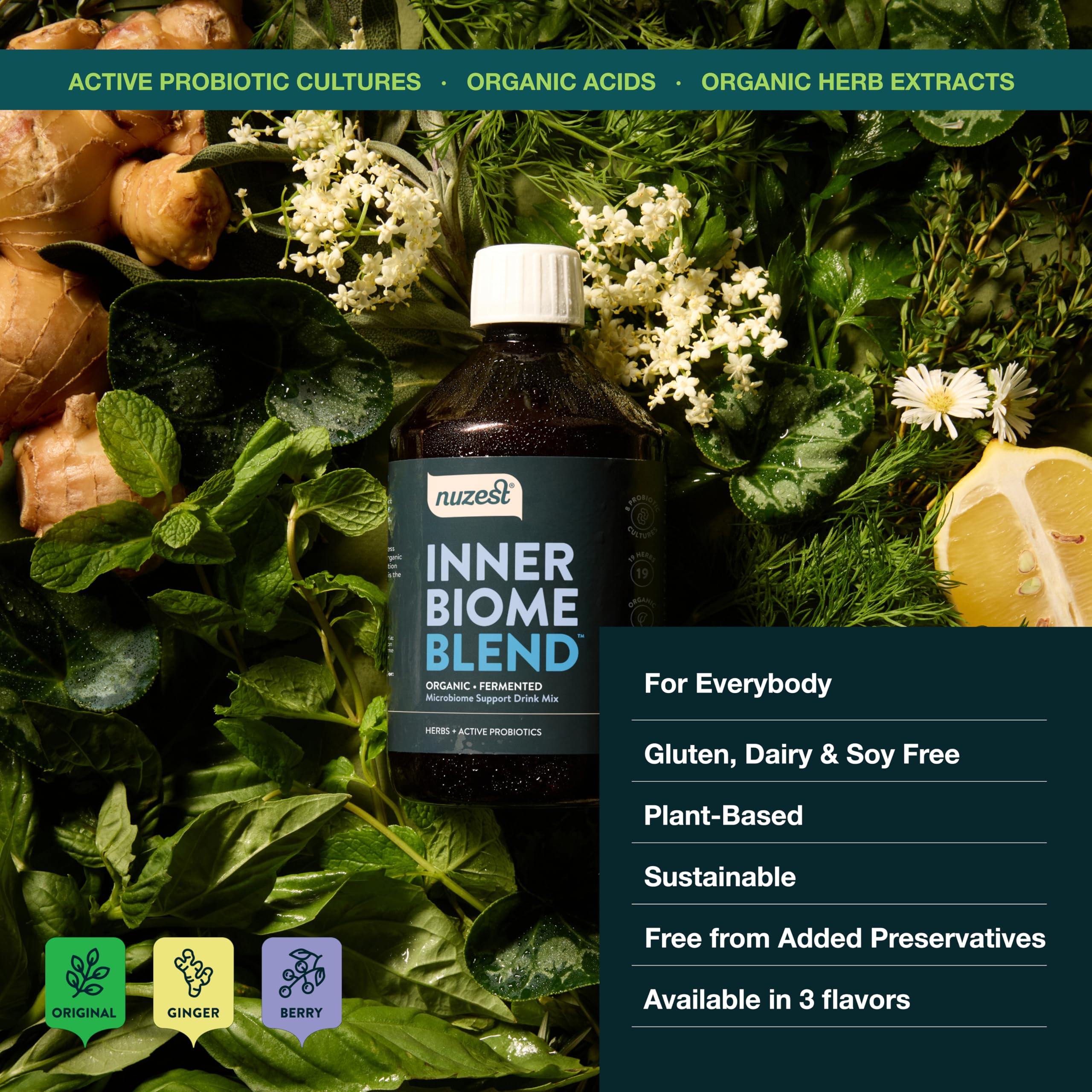 Nuzest Inner Biome Blend – cepas activas para rutina diaria.