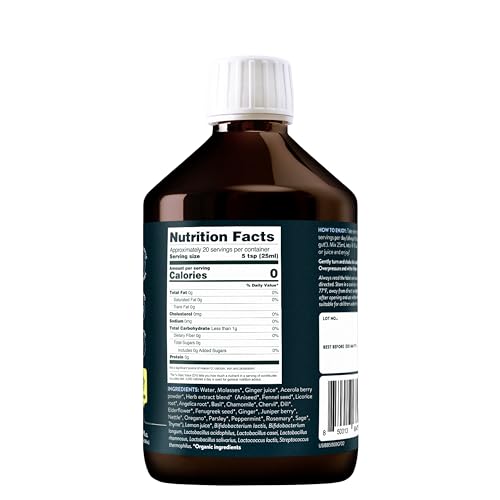 Nuzest Inner Biome Blend – etiqueta detallada, producto orgánico.