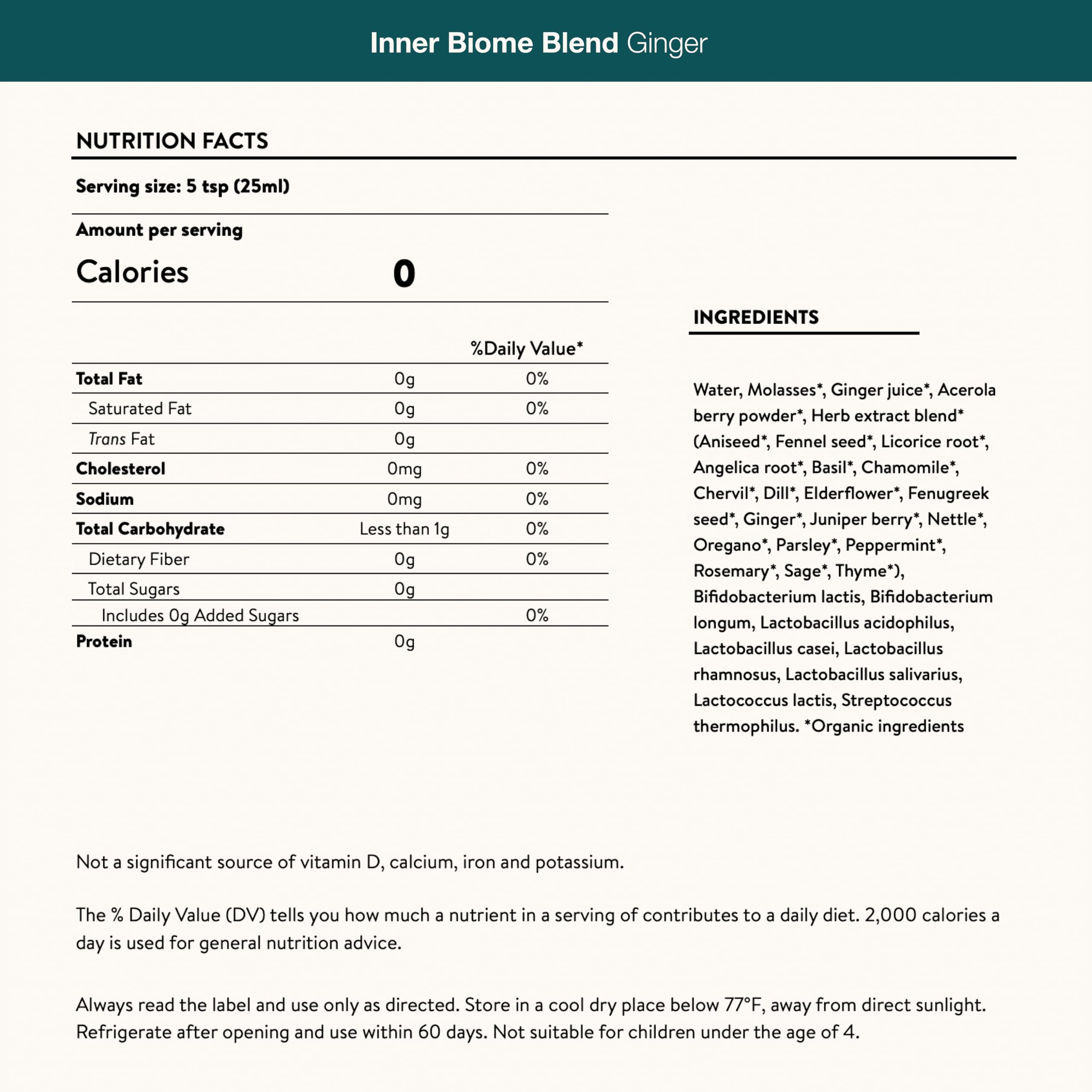 Nuzest Inner Biome Blend – hierbas fermentadas para digestión.