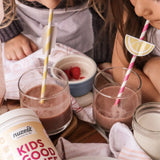 Nuzest Kids Good Stuff: textura cremosa en vaso, agradable sabor a fresa