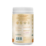 Nuzest Kids Good Stuff Vanilla Caramel, taza medidora incluida para porciones fáciles.