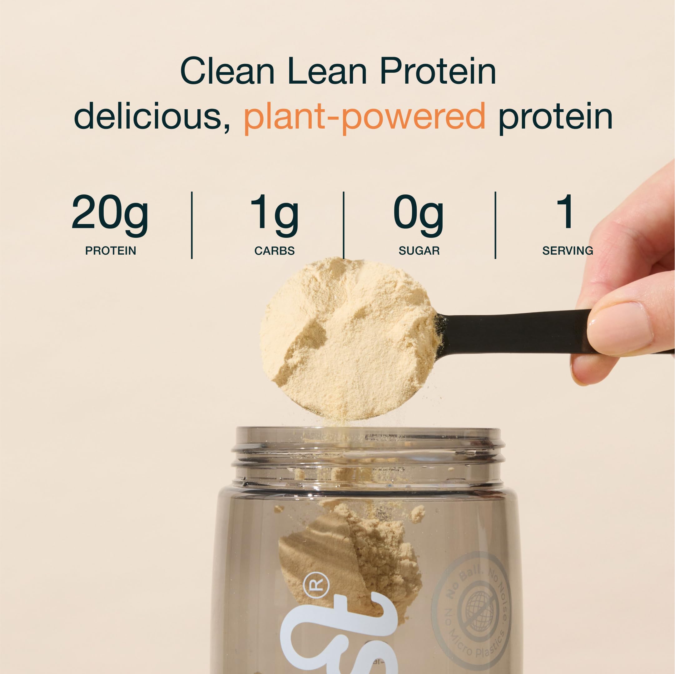 Nuzest proteína de guisante, mezcla cremosa al verter en vaso