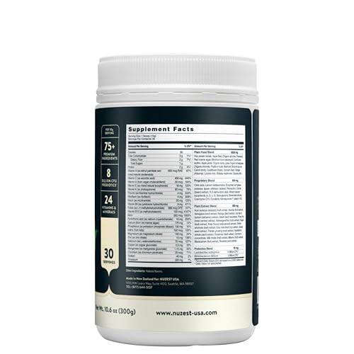Nuzest polvo verdes cuchara medidora, ideal para dosis consistentes en cada toma.