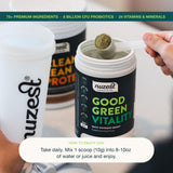 Nuzest polvo verdes probióticos dietarios, apoyo para la microbiota.